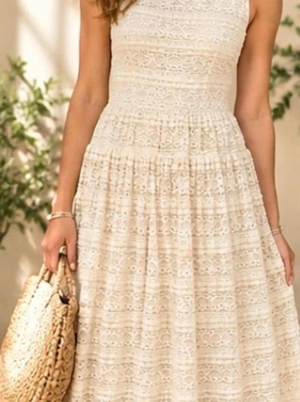20” ptMatilda Jane Lace Blend Sleeveless Dress Lace Midi Dress Cream Size 12